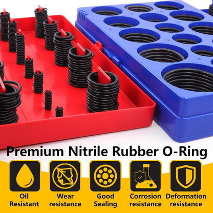 NBRINGO 826 Pcs Universal O-Ring Kit - Metric & SAE Standard 70A Durometer O Ring Assortment Kit for Auto Engines, Hydraulic Systems, Faucet Plumbing, Car Cylinder with 4 Pick Tools