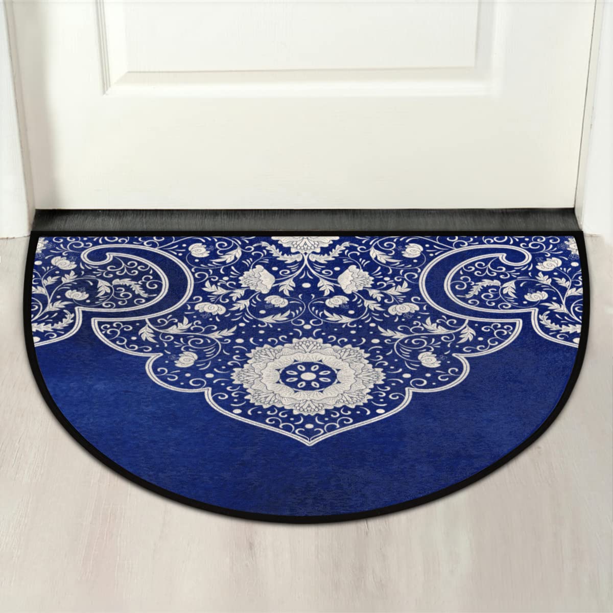 Blue Half Round Doormat Semi Circle Rug Half Moon Rug Entryway Mat