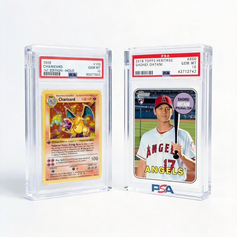 PSA Slab Display Case – 1inch Thick Acrylic Graded Card Display Case with Magnetic Lid, Clear Slab Protector Compatible with PSA & CGC, Card Slab Case for Graded Cards