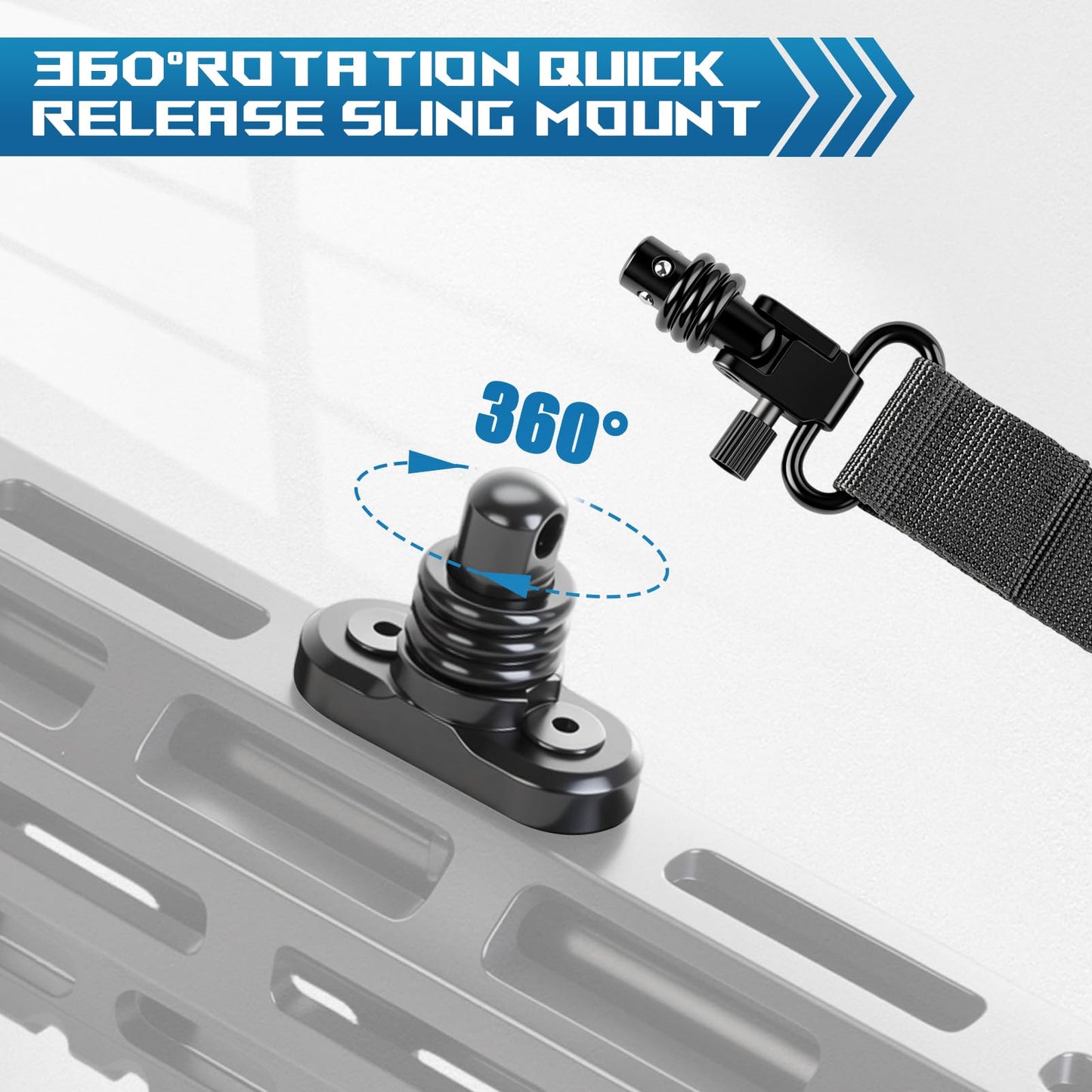 GGYOU QD Sling Swivel Stud for QD Sling Mount, Heavy Duty Steel Quick Detach Sling with Button
