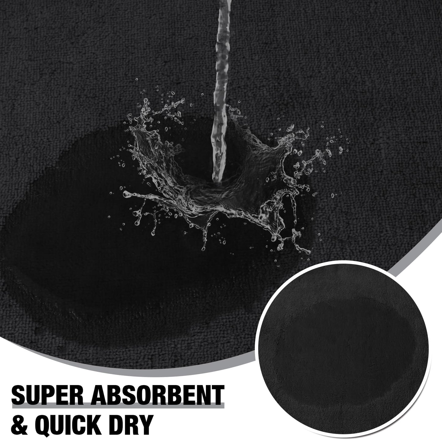 Black Memory Foam Bath Runner Mat Long Bathroom Rug Microfiber Bathroom Carpet Non Slip Soft Absorbent Washable Bathrug,24" x 60"
