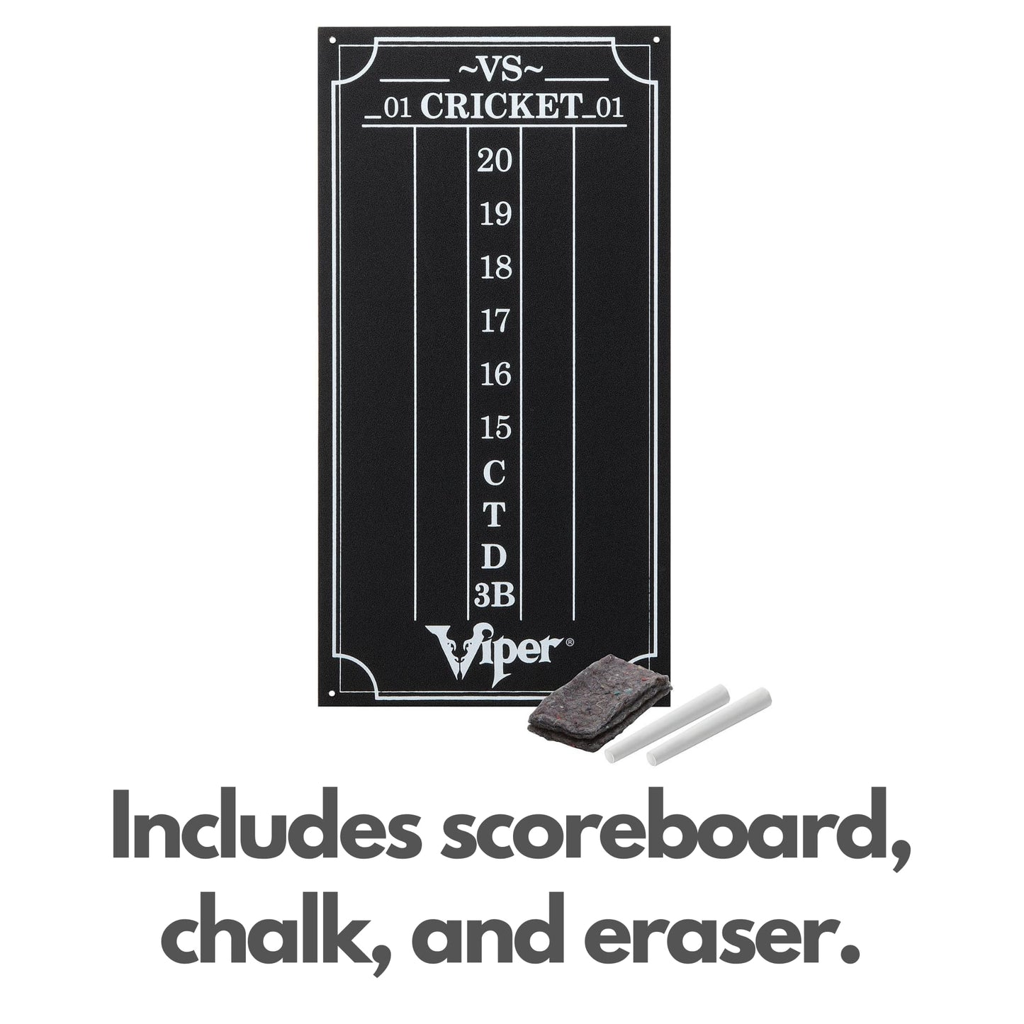 Viper League Pro Sisal Bristle Dart Board for Adults Starter Set with Cricket Scoreboard, Regulation 17.75 Inch Steel Tip Dartboard, 3 Darts, and Chalk