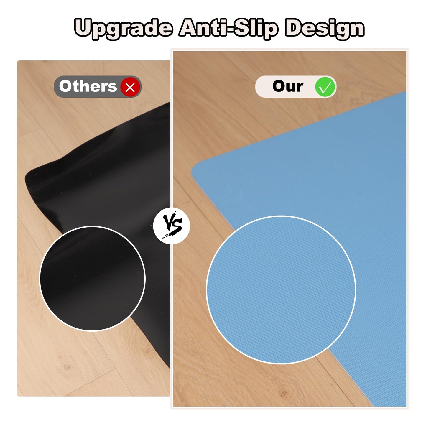 Wrinkle-Free 40"x 50" Office Chair Mat for Hardwood, Easy Glide Computer Chair Mat for Hardwood, PVC Chairs Floor Protector, Sturdy Desk Chairs Mats,Premium Floor Pad for Office, Floors Protector Mats