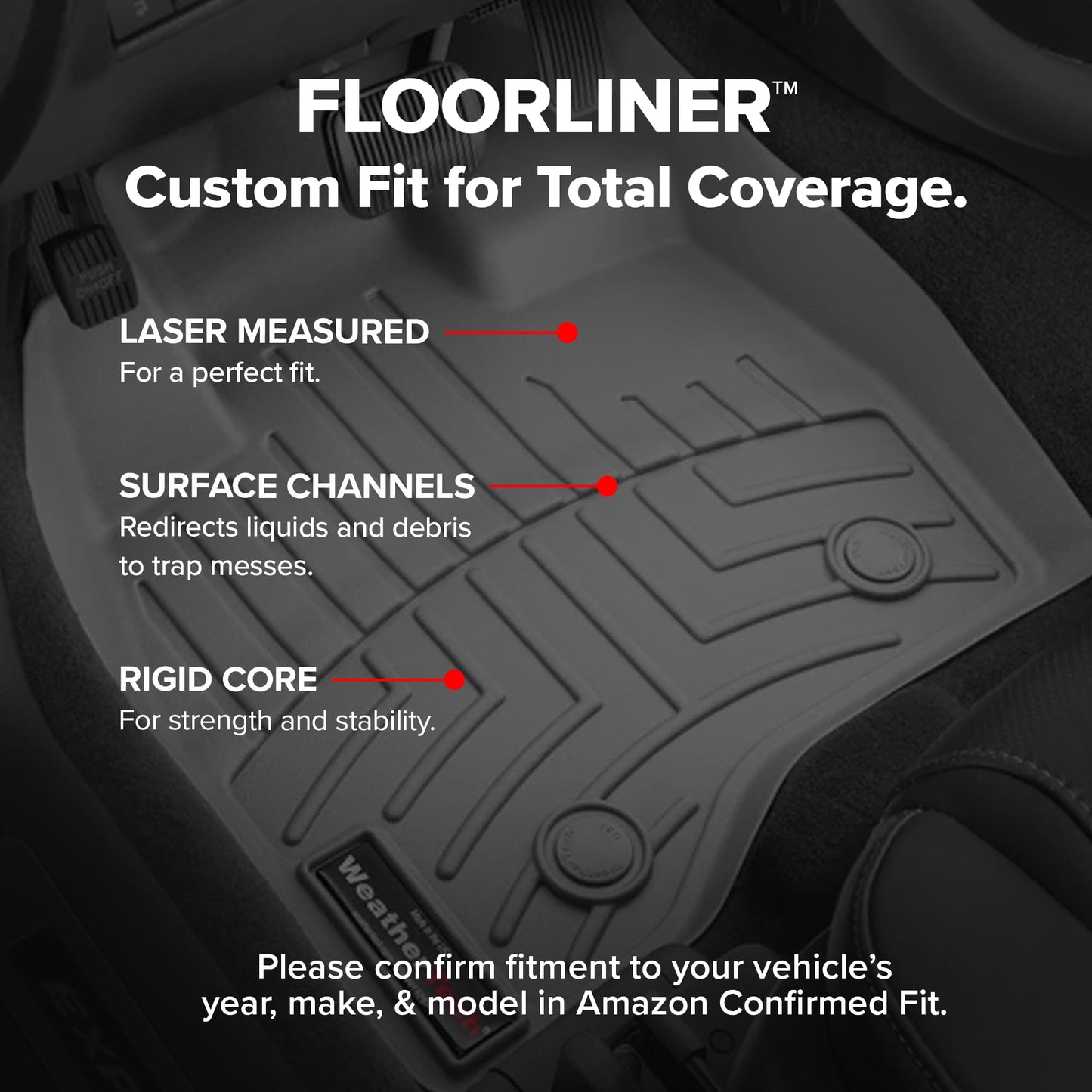 WeatherTech Custom Fit FloorLiners for Ford Super Duty, Super Duty, Super Duty - 1st & 2nd Row (441012-1-6), Black