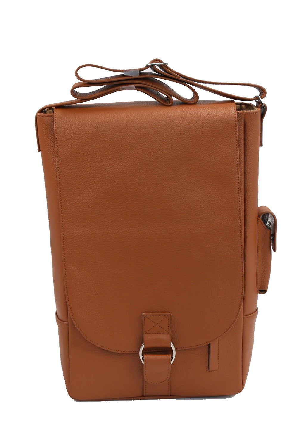 Primeware Vino2 Two Bottles Saddle Leather Wine Tote Messenger Carrier (Brown)