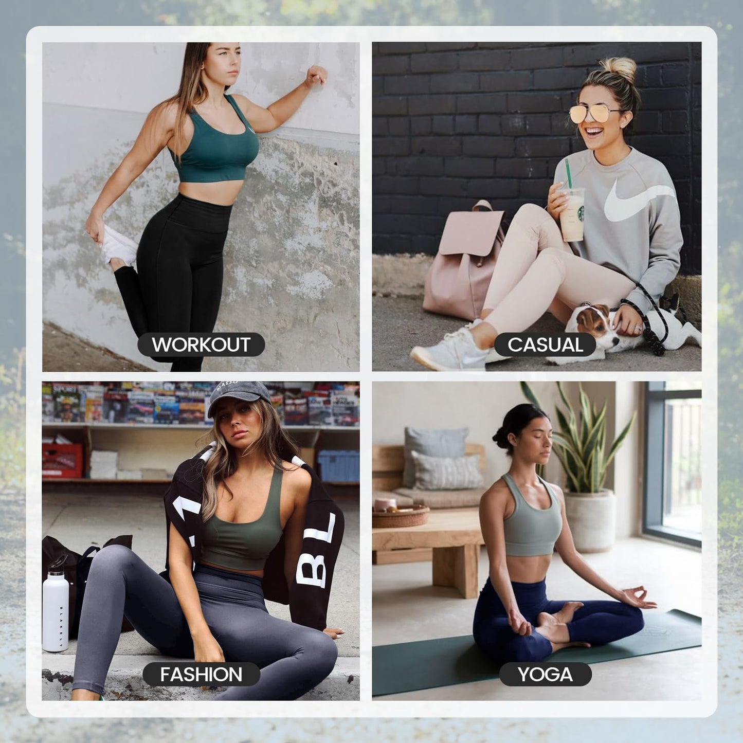 TNNZEET High Waisted Leggings for Women - No See Through Tummy Novelty Workout Yoga Pants with Pockets Reg & Plus