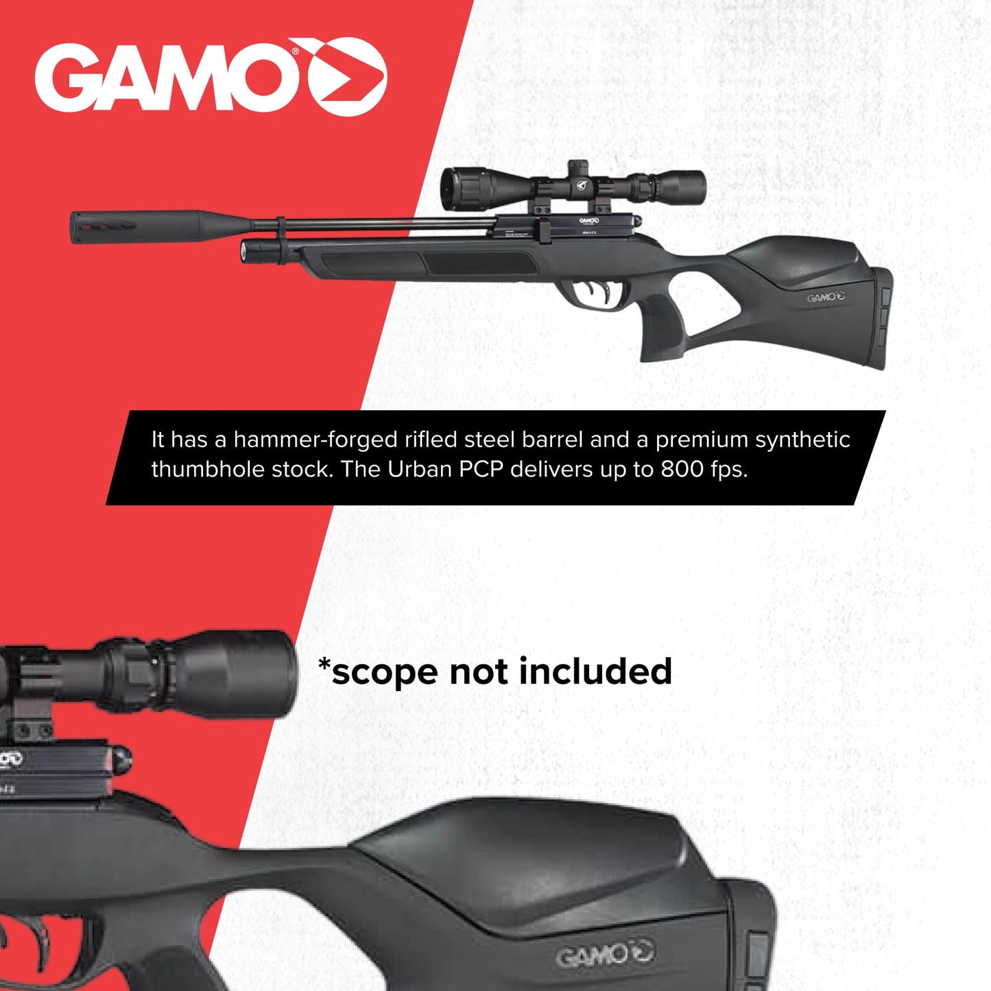 Gamo Urban PCP Bolt Action Air Rifle - .22 Caliber - 1100 FPS - Black