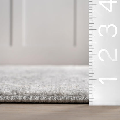 Nuloom Gena Light Grey/Ivory, 4' x 6', Distressed Medallion, Soft and Cozy, High Traffic, Stain Resistant, Easy Clean, Durable Area Rug for Bedroom, Living Room, Dining Space, Den, Foyer, Entryway