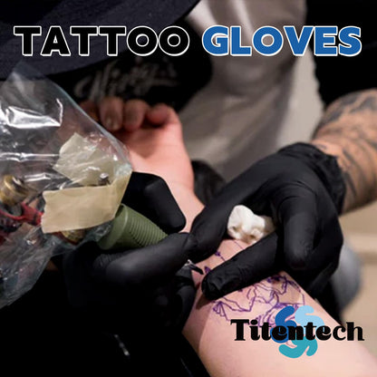 Titentech Disposable Nitrile Exam Gloves Black Cooking Gloves Disposable Food Safe 3mil 100PCS/BOX, Medium, Chemical Resistance, Salon Work, Tattoos