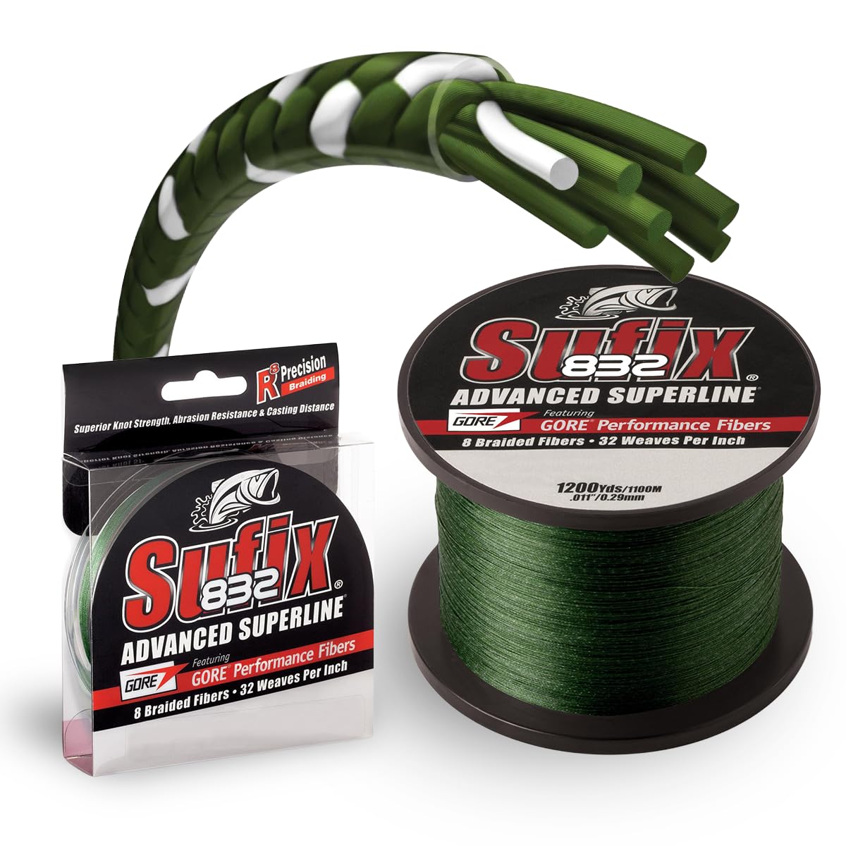 Suffix 832 Braid 40 lb Low-Vis Green 150 yards