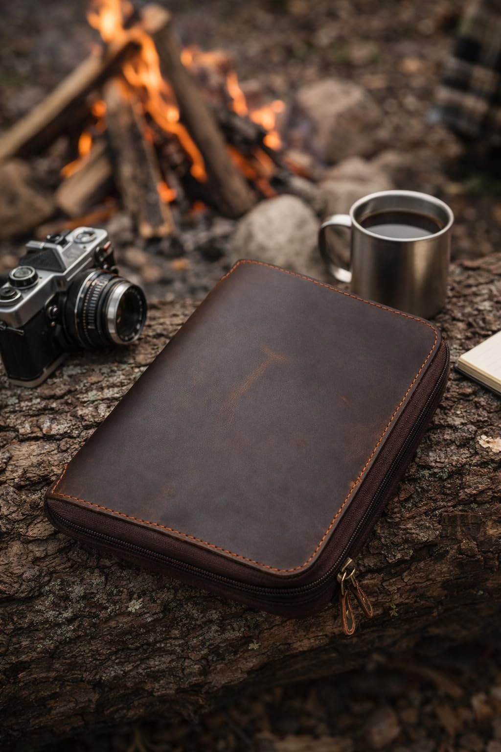 PavinCrafter XL Leather Journal Cover with Zipper & Card Holder – Refillable Full Grain Leather Notebook Cover for 7.0 x 9.8 Inches, Sketchbook 7.5 x 9.75 Inches & B5 – Compatible with Large Journals, Planners & Writing Pads