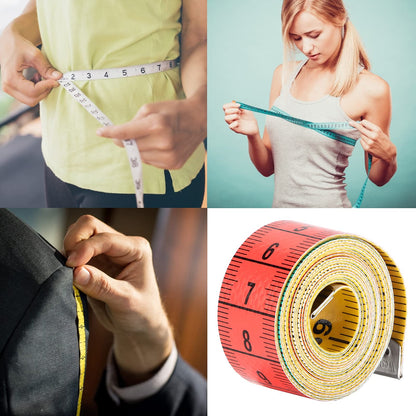 WQAPVHBG 2 Pack Soft Tape Measure, 60in Double Scale Cloth Tape Measure for Sewing, Plastic Flexible Measuring Tape with Snap Button and Clear Color Marking for Body Measurements
