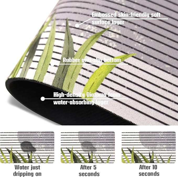 Sink Faucet Absorbing Mat, 2 Pack Drying Mat Around Faucet Sink Splash Guard