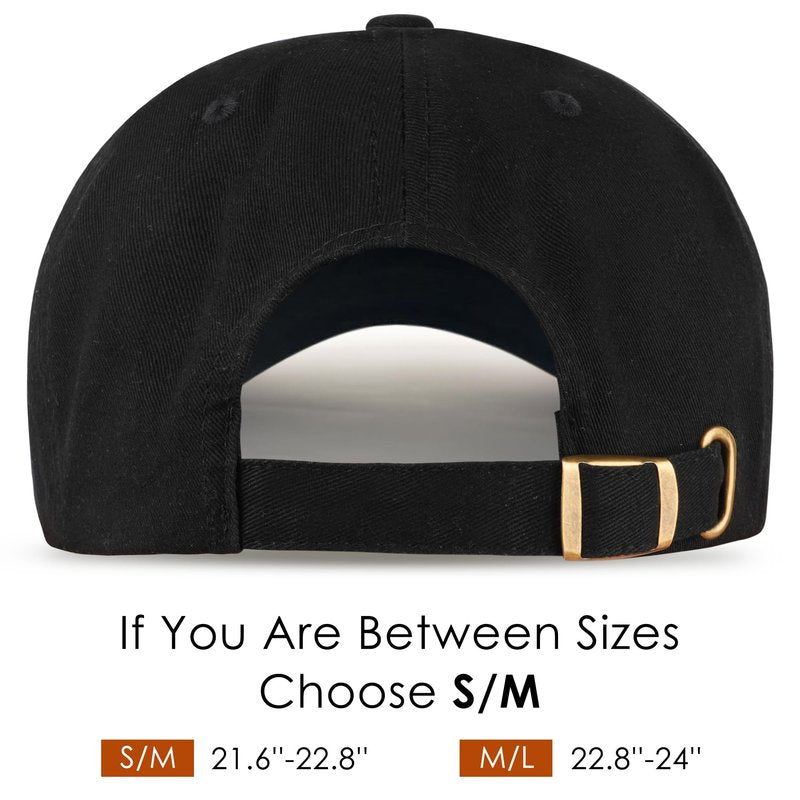 spxkd Baseball Cap for Men Women Washed Cotton Unstructured Baseball Hats Breathable Unisex Golf Dad Hat (US, Alpha, Small, Medium, Black)