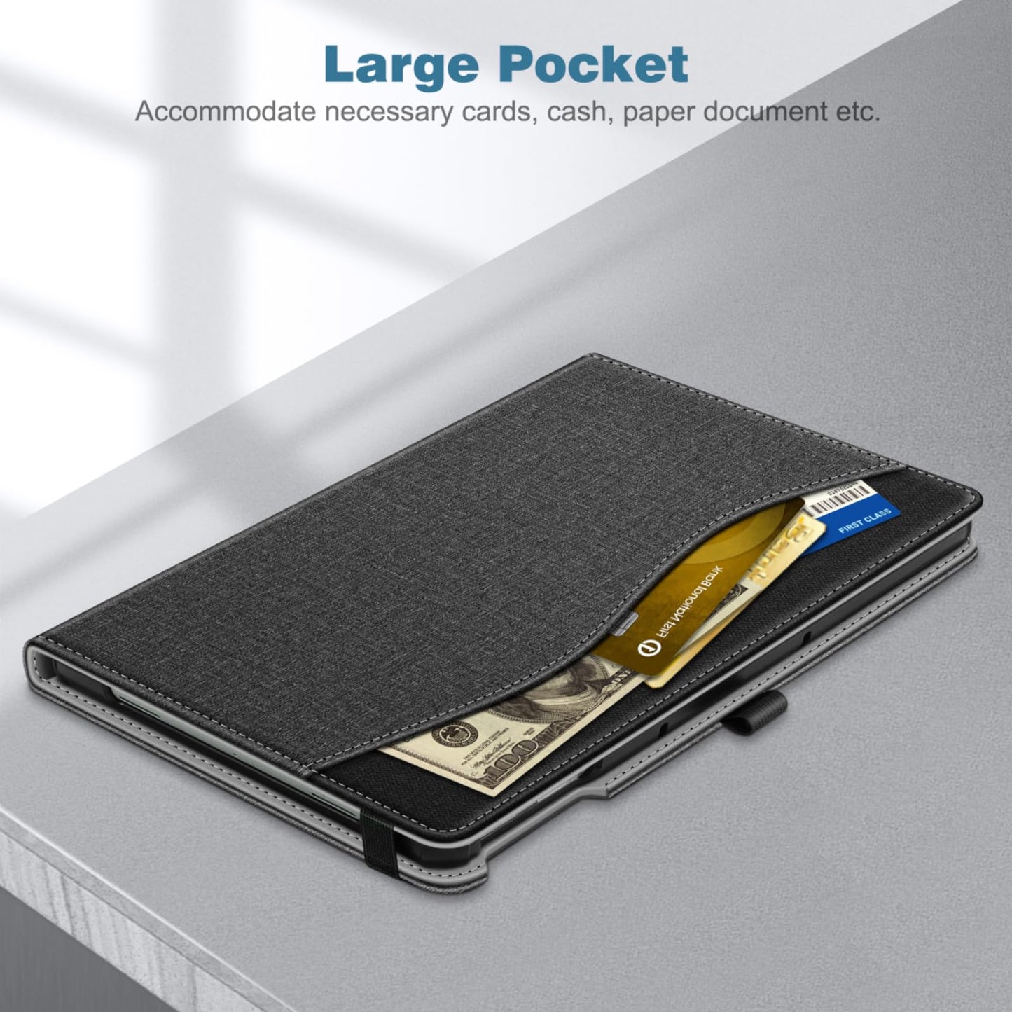 Fintie Case for Google Pixel Tablet 11 Inch 2023 Release, Multi-Angle Viewing Protective Stand Cover with Pocket & Pencil Holder Compatible with Charging Speaker Dock, Gray