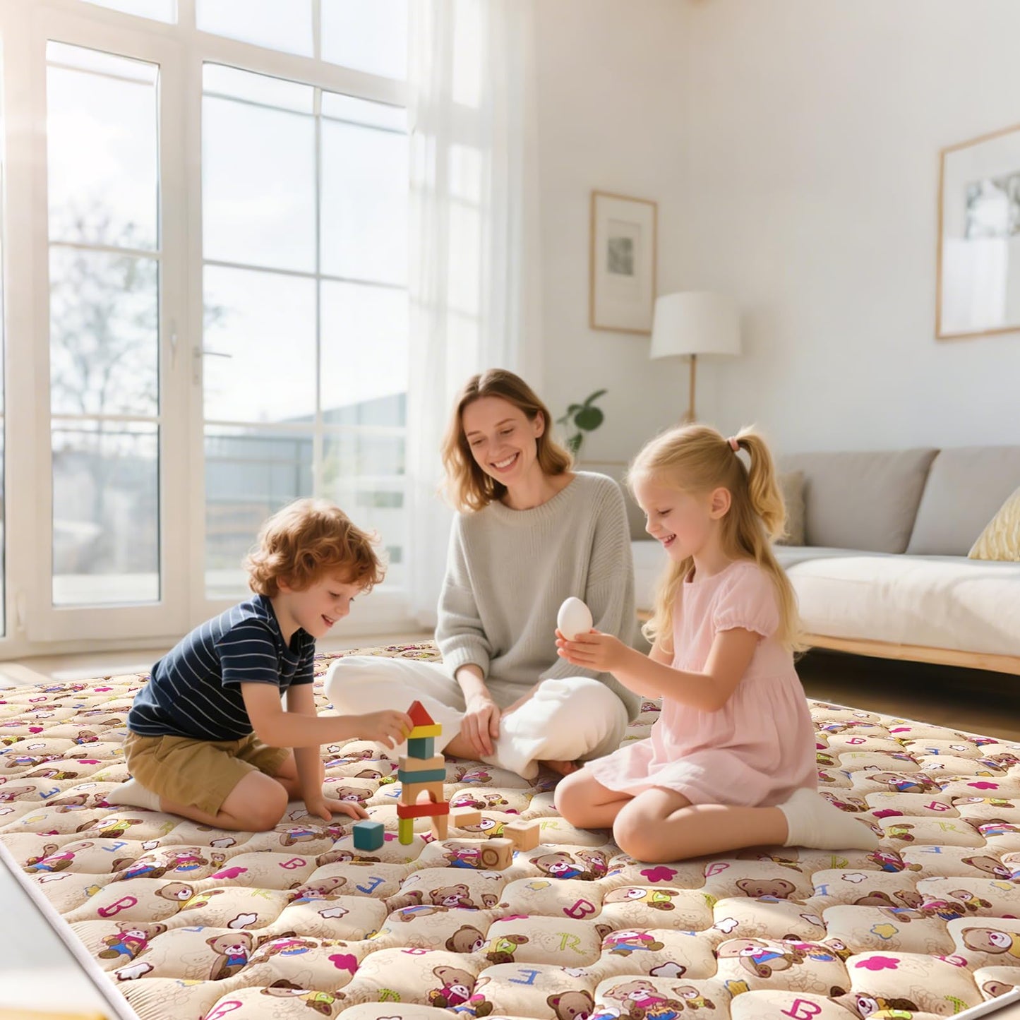 Baby Play Mat - 71" X 59",Premium Thicker Foam One-Piece Machine Washable, Extra Large Anti-Slip Soft Cushioning Foam Playmats for Babies and Toddlers, Foldable Baby Crawling Mat for Playpen