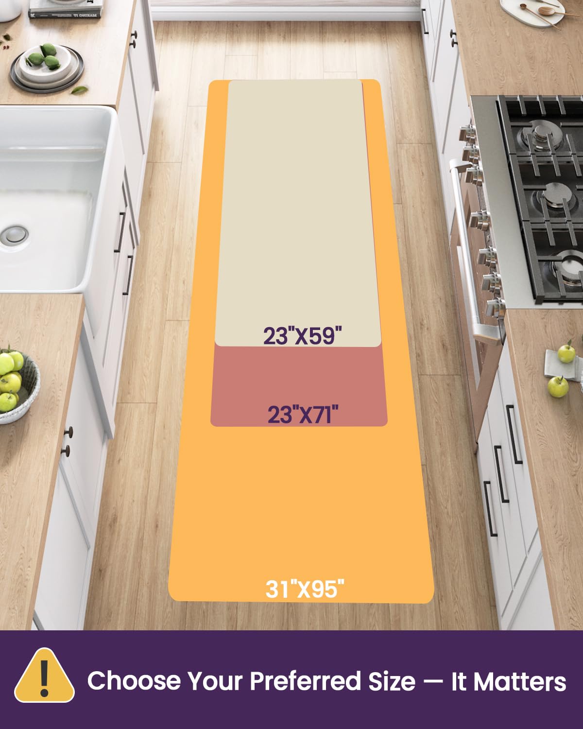 DEXI Plastic Kitchen Runner Rug 23"x59", Vinyl Floor Protector Mat Waterproof, Clear Carpet for Indoor Laundry Hallway Front Sink