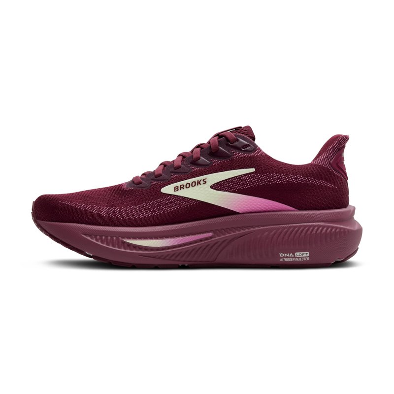 Brooks Women’s Ghost 17 Neutral Running Shoe - Burgundy/Pink/Green - 5 Medium