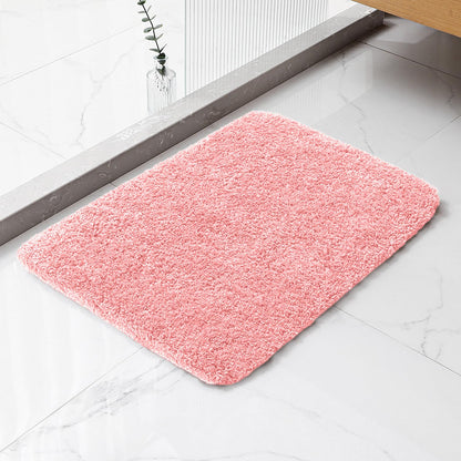 Kildoss Pink Bathroom Rugs 17"x24" - High-Density Microfiber Bath Mat, Fluffy Non Slip Absorbent and Washable Bathroom Mat - Ideal for Small Spaces, Vanity, Toilet, or Pet Mat