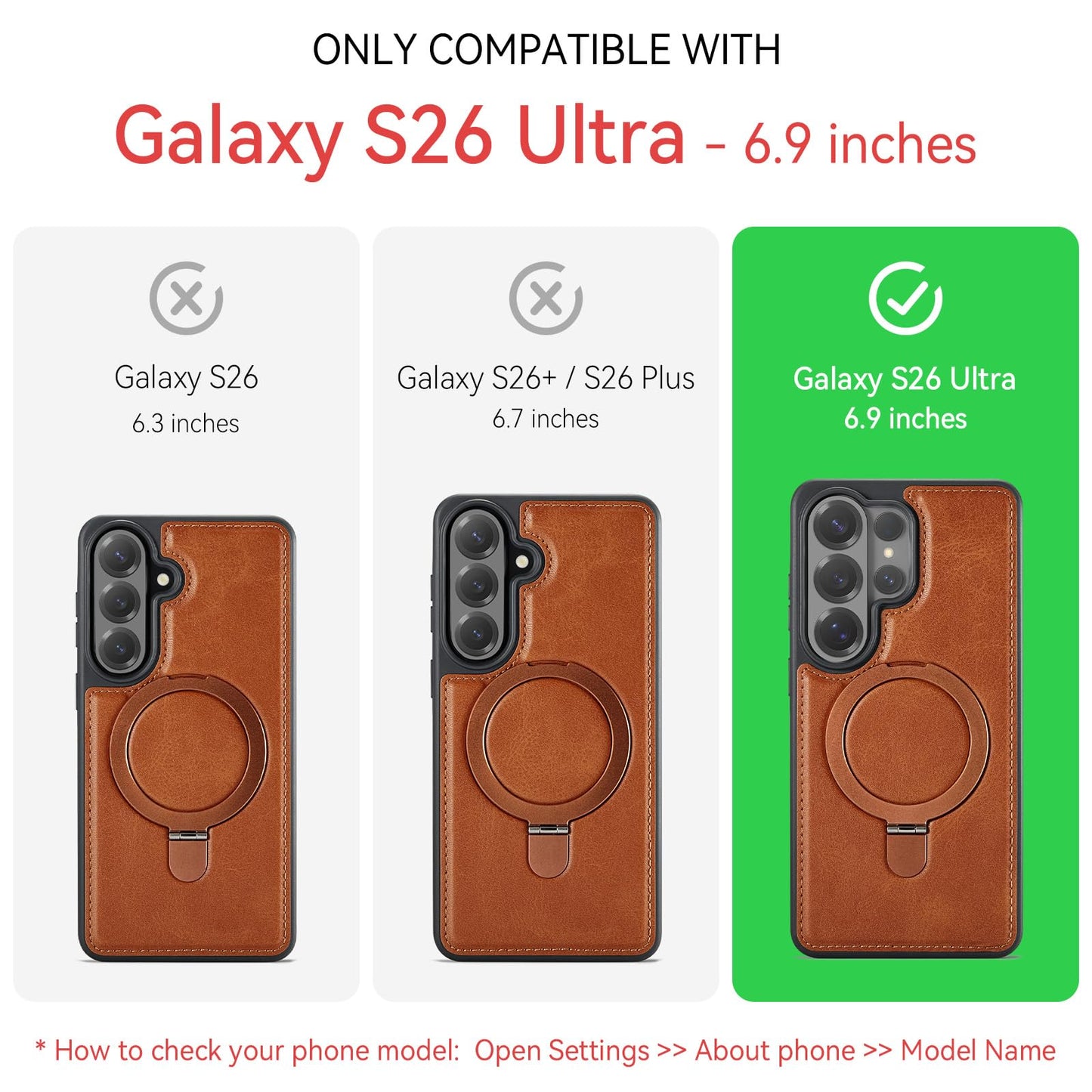CHEEWADA for Samsung Galaxy S26 Ultra Case with Stand Compatible with Magsafe, Slim PU Leather & Rubber Drop Proof Magnetic Kickstand Protective Phone Cases Cover for Galaxy S26 Ultra 6.9", Brown