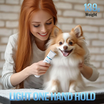 PETYGO 3-in-1 Dog & Cat Grooming Kit - Rechargeable Cordless Pet Hair Clippers with Nail Grinder & Paw Trimmer & 5 Guide Combs, Low Noise Dog Clippers for Grooming Small Medium Pets