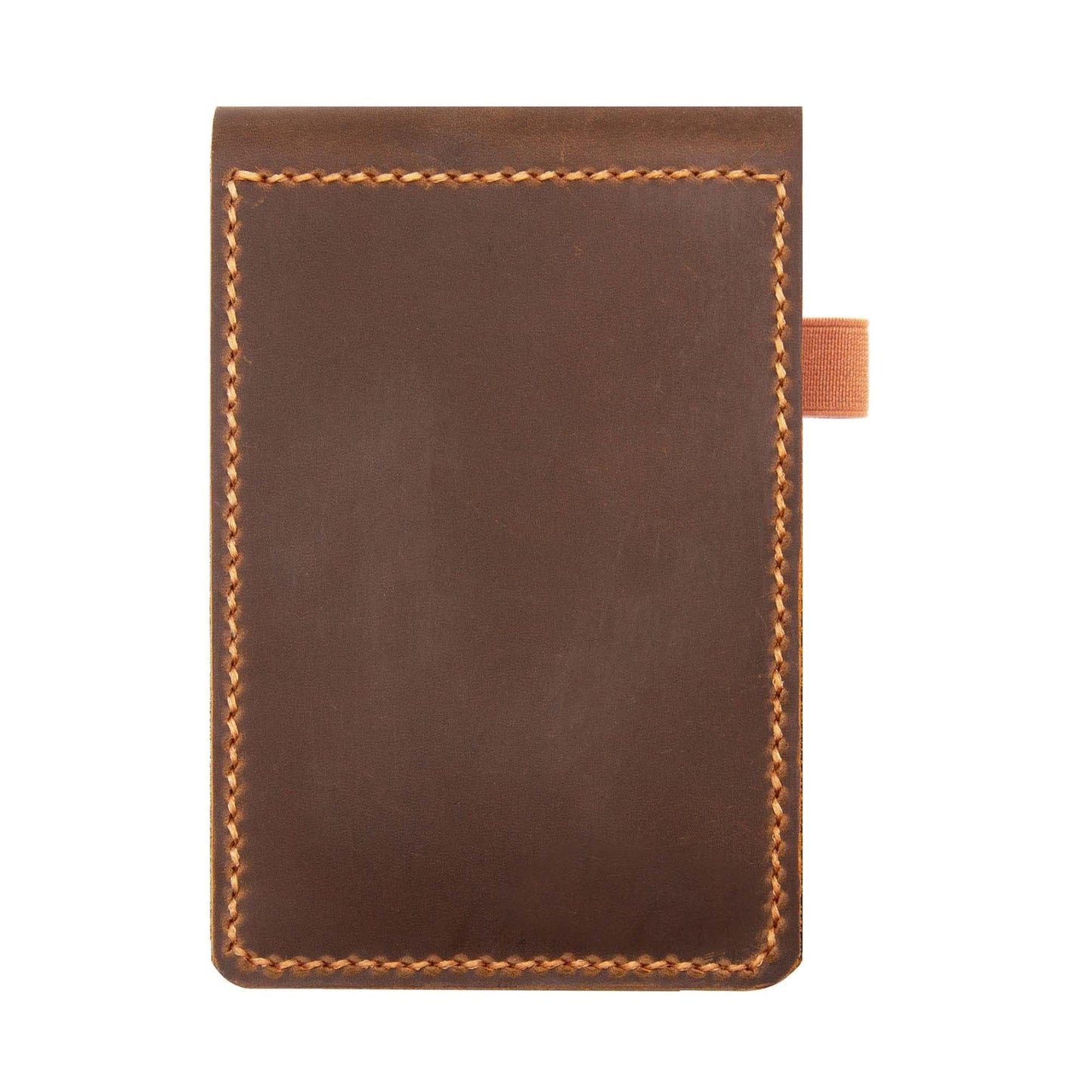 Turbosnail Real Genuine Leather Notepad Cover For Mini Pocket Notebook 3" X 5", Leather Cover For Rite In The Rain Top-Spiral Notebook,Customized Gift (Brown)