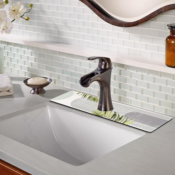 Sink Faucet Absorbing Mat, 2 Pack Drying Mat Around Faucet Sink Splash Guard