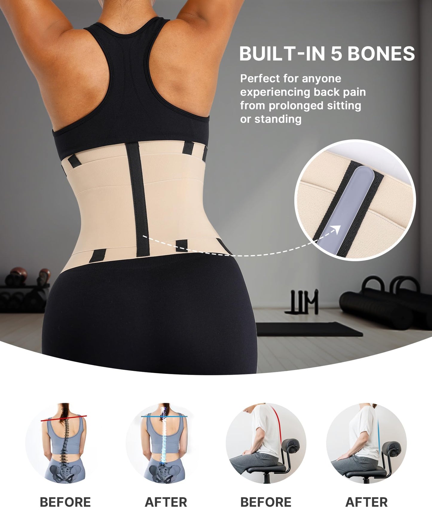 SHAPELLX Waist Trainer for Women Waist Trainer Corset Shapewear Tummy Control Body Shaper Waist Trimmer Cincher Girdle Skin