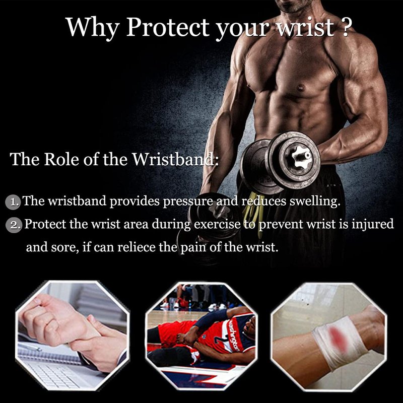 Adjustable Wrist Brace - 2 Pack Support Straps for Fitness, Tendonitis & Carpal Tunnel Relief | Highly Elastic Black