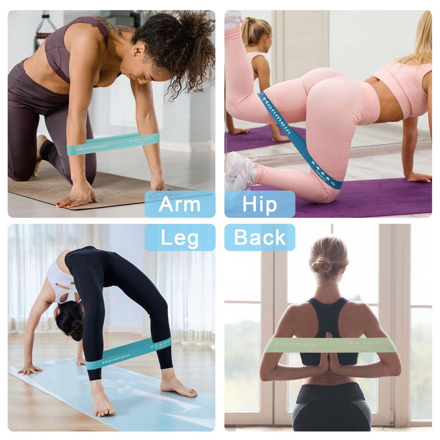 Resistance Bands for Working Out, Exercise Bands with 5 Resistance Levels Fit for Home Fitness, Strength Training, Natural Latex Resistance Band Include Instruction Guide and Carry Bag