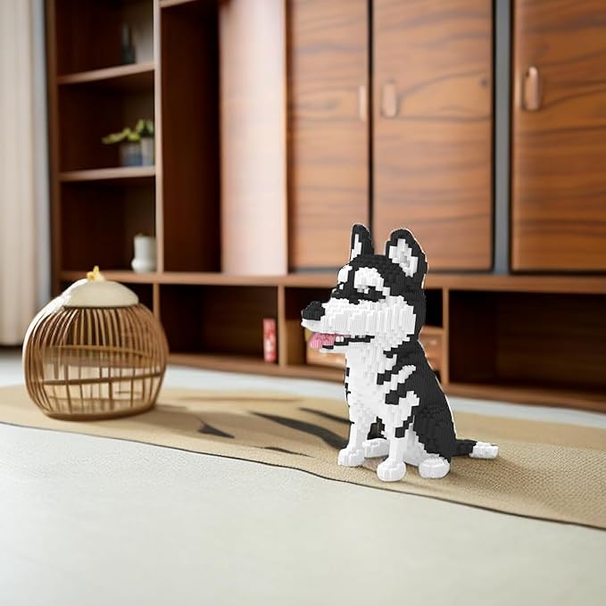 Larcele Dog Micro Building Blocks Animal Mini Building Toy Bricks6478 Pieces KLJM-02 (Big Husky)