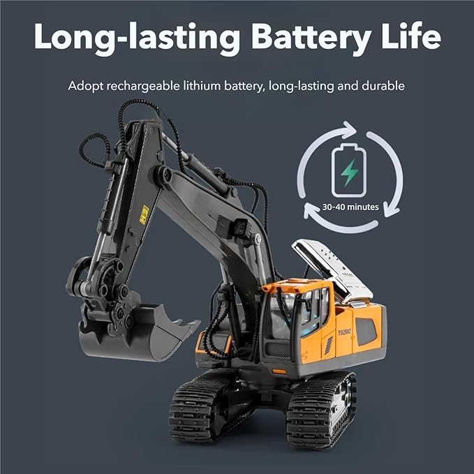 Mudsterz - Mudsterz Trucks Mudsterz Excavator 2.4GHz RC Construction Vehicle with Cool Lights and Real Sounds Realistic Engineering Design Metal Parts Little Builders Big Action (B2)