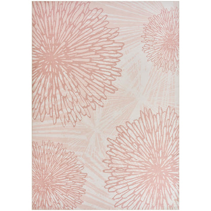 Pink Rugs for Bedroom Girls: 12x15 Modern Large Washable Soft Cute Boho Floral Pattern Area Rug Neutral Indoor Floor Non-Slip Carpet for Living Room Dining Nursery Kids Playroom Baby Room House Decor