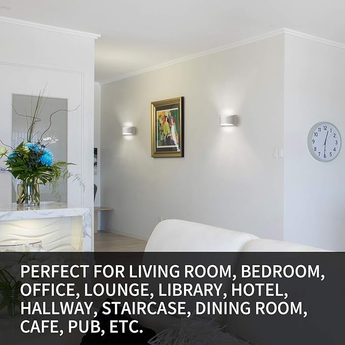 Lightess Indoor LED Wall Lamp 12W Dimmable Up Down Wall Light for Living Room Bedroom Hallway Staircase Cool White
