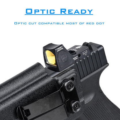 IWB Compatible with Glock 19 Gen 3/4/5/6 19X 23 32 44 45 Olight PLX Tactical Flashlight Holster for Concealed Carry, Right Hand Draw, Appendix Carry Holster for Glock G19 with Olight PL-X Pistol Light