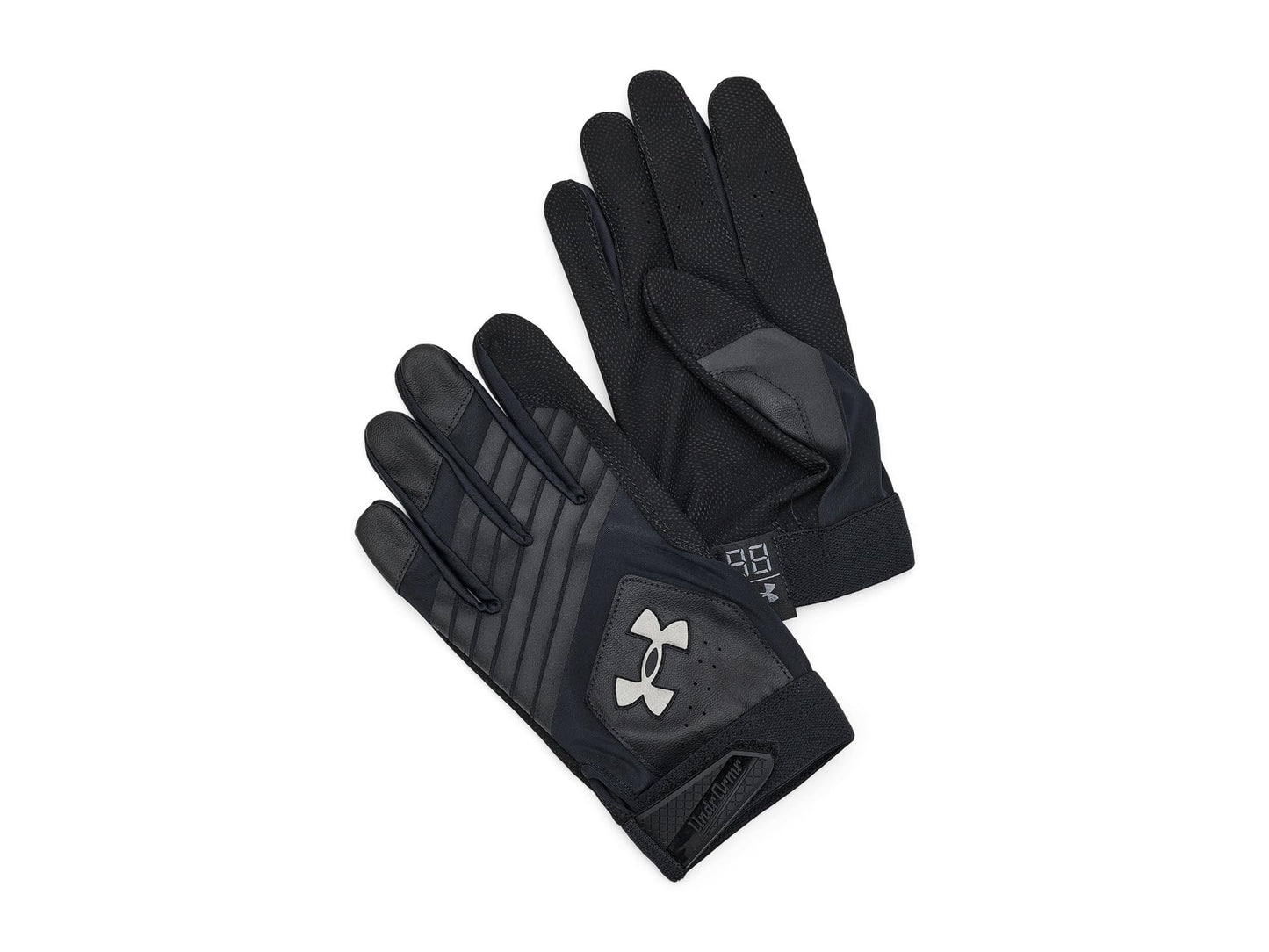 Under Armour Men's Clean Up Baseball Gloves, (001) Black/Black/Metallic Black, Large