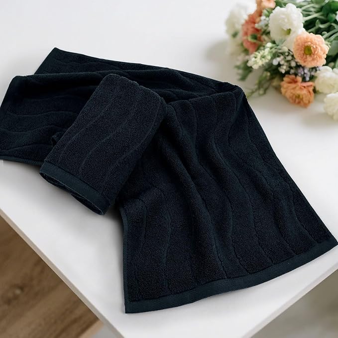 Hand Towels with Wavy Jacquard