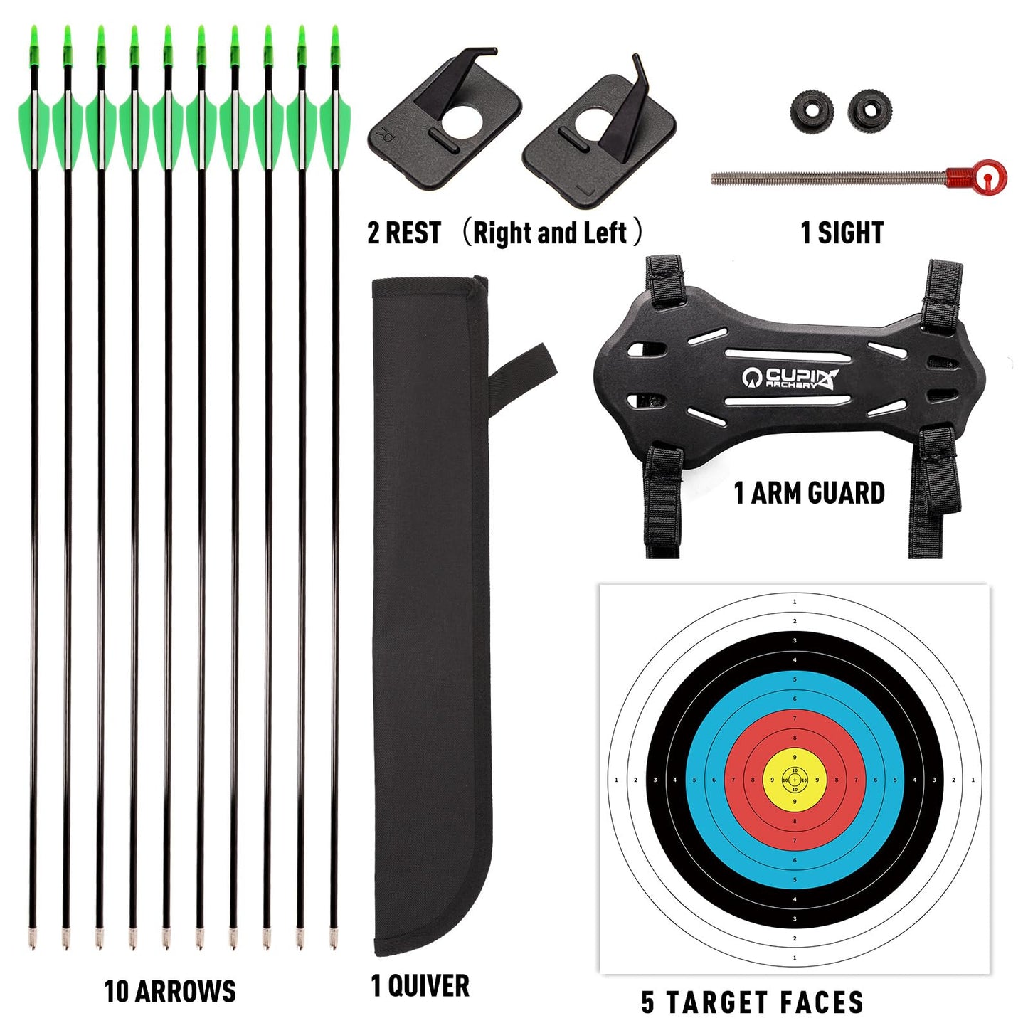 LWANO Bow and Arrow Set for Kids, Archery Beginner Gift with 10 Arrows, 5 Target Face, Ideal for Kids, Youths, Teens, Perfect for Left & Right Handers (Green)