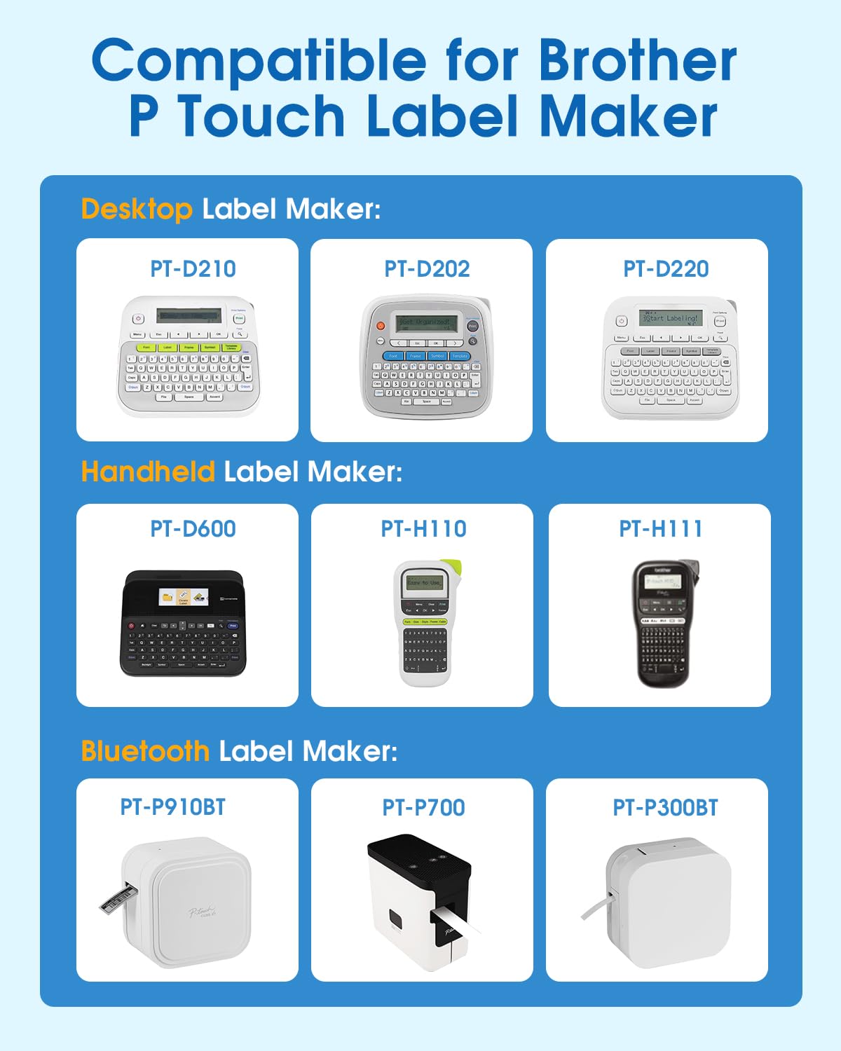10-Pack TZe-231 TZe 12mm 0.47 Inch Laminated White Compatible for Brother TZe231 TZ-231 Label Tape Work with Ptouch PTD200 PTD202 PTD210 PTD600 PTD400 PTH100 PTH110 PT1280 Label Maker, Black on White