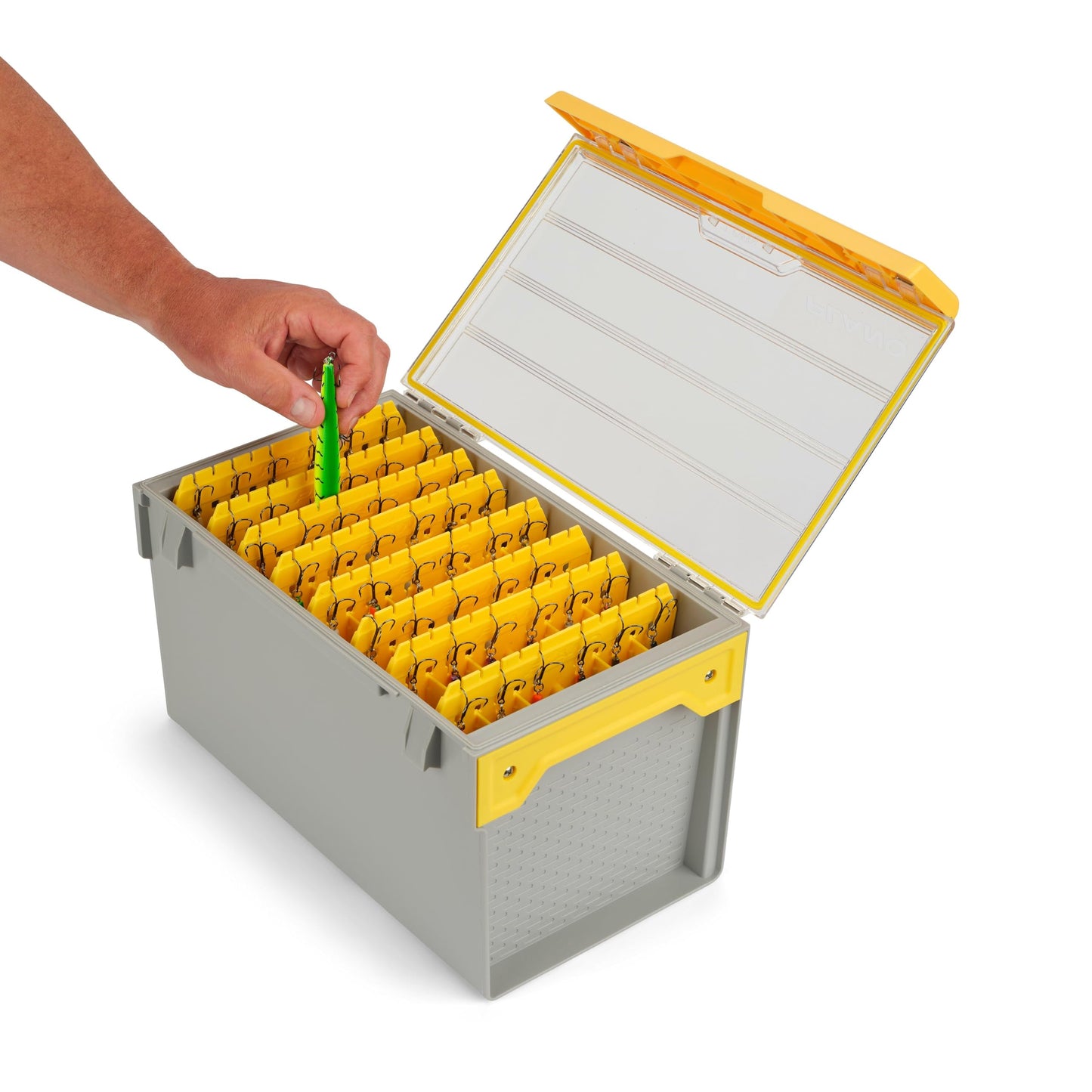 Plano EDGE Deep Hang Box, Stores 48 Crankbaits, with Rust-Preventive Rustricor, Dri-Loc Watertight Seal, WaterWick, DuraView Transparent Lid, Stackable Storage for Fishing Organization
