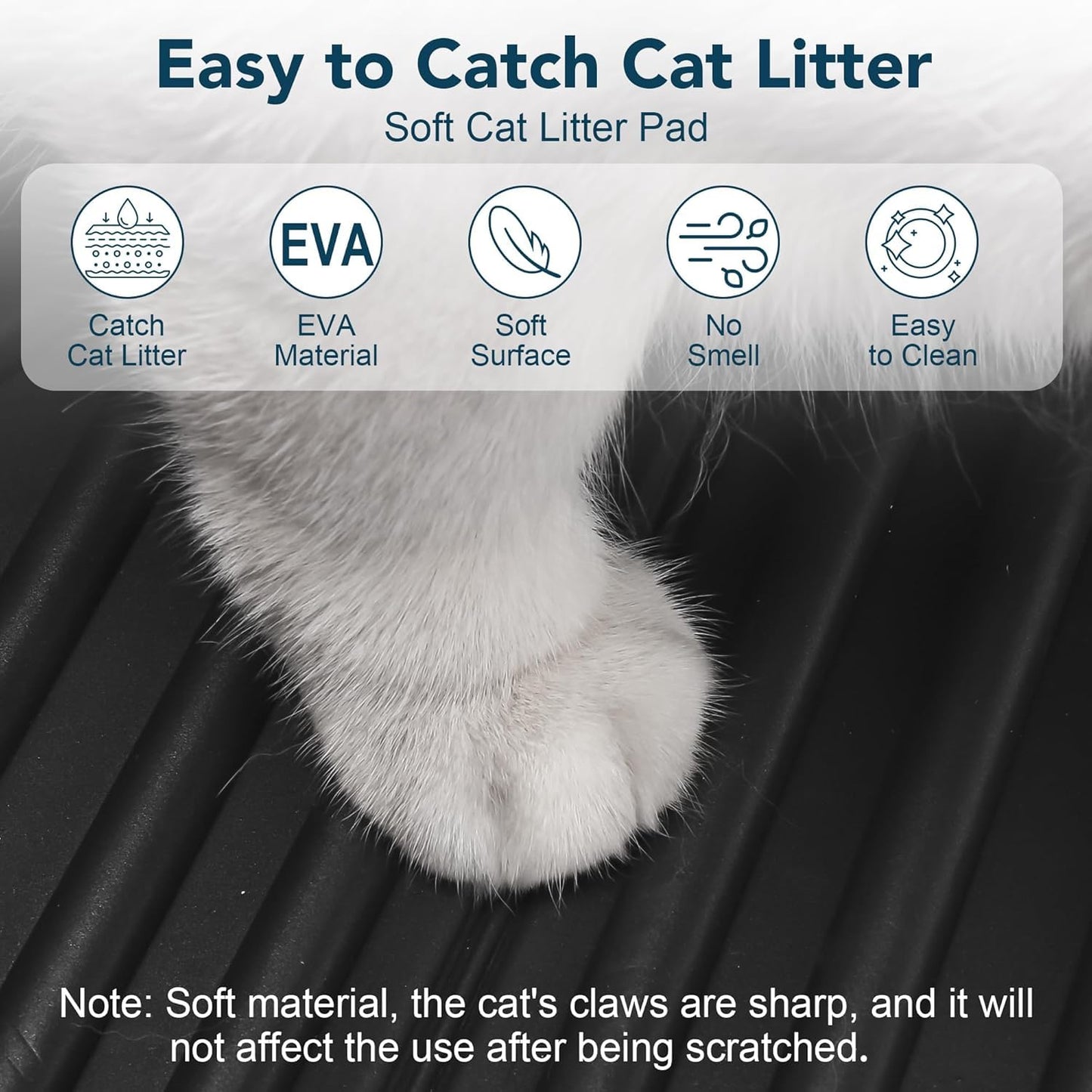 UPSKY Cat Litter Mat, Large Kitty Litter Trapping Mat Soft on Kitty Paws, Litter Box Mat Keep Floor Clean, 31" x 24" Waterproof and Washable Trapping Mats Catcher Pad for Scatter Control