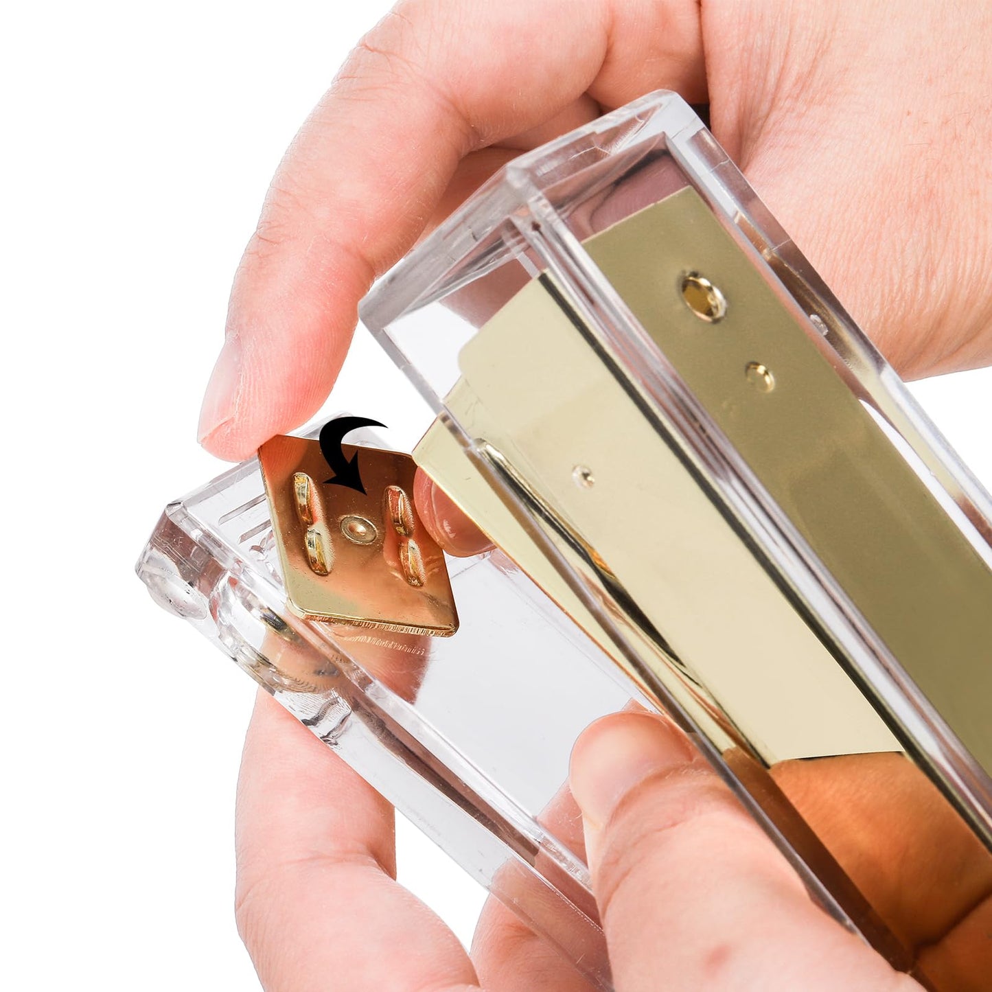 Hiceeden Acrylic Gold Stapler and Tape Dispenser Set, Desk Accessories Office Supplies Includes Tape, Staple Remover and 1000pcs 24/6 Staples, Modern Cute Stapler Set for Desk