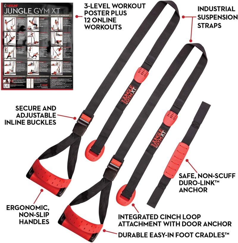 Lifeline Jungle Gym XT Suspension Trainer | Full-Body Workout System for Home Gym, Lightweight & Portable