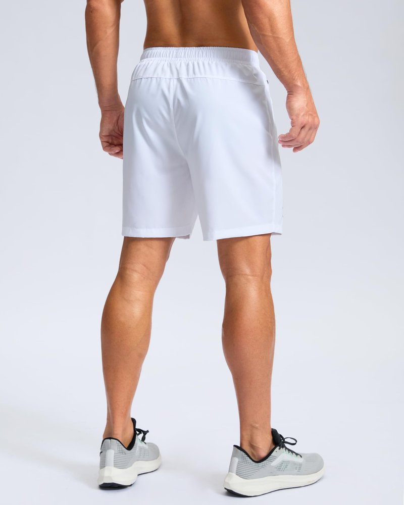 G Gradual Men's Athletic Running Shorts with Zipper Pockets Quick Dry 7"/ 5"/ 9" Workout Gym Shorts for Basketball Hiking(White,7XXXL)