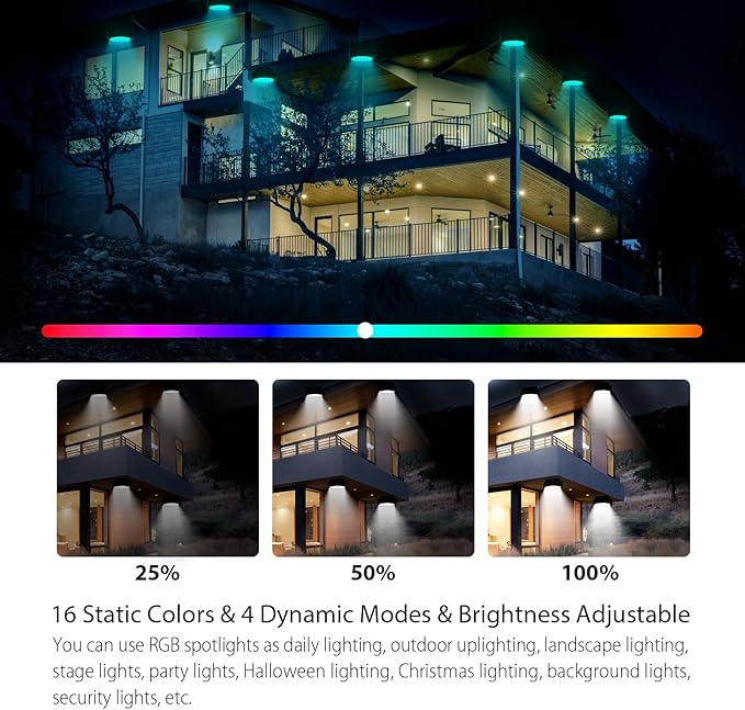 144W LED Wall Washer Light Linkable with Remote Control, AC 120V 5700K RGBW Color Changing Spotlight Dim Flood Light for Indoor Outdoor Lighting, Casinos, Weddings, Parties, Wall, Landscape