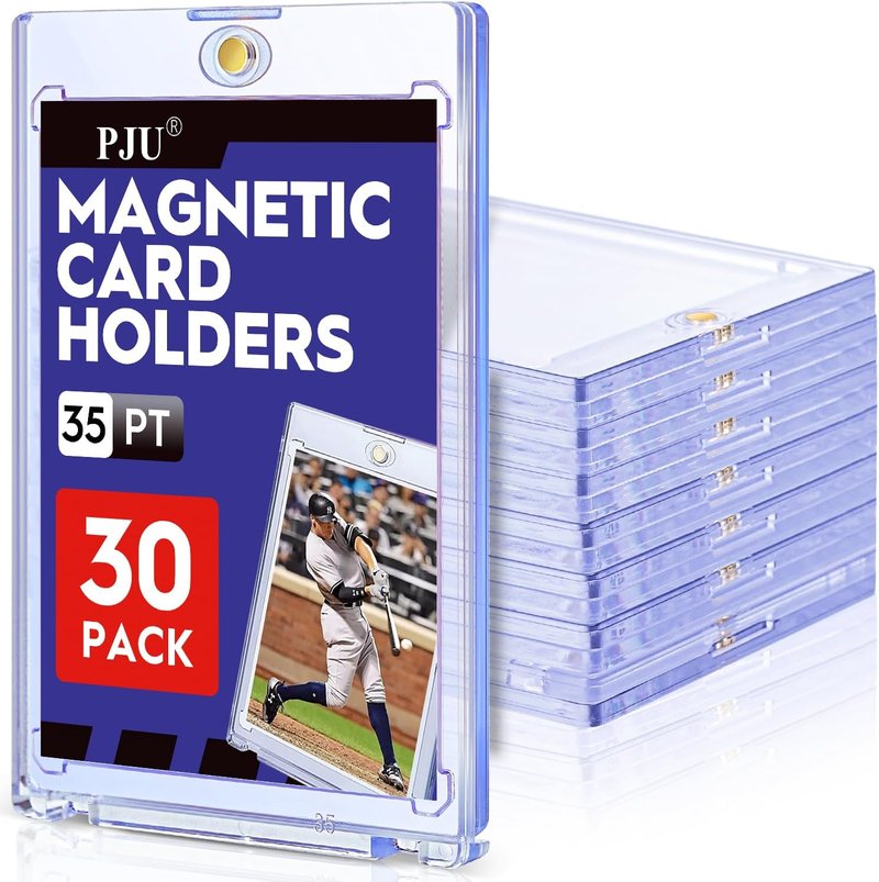 Magnetic Card Holder - 30ct One Touch Trading Card Protectors | U-V Protection Hard Plastic Display Case for Sports Cards