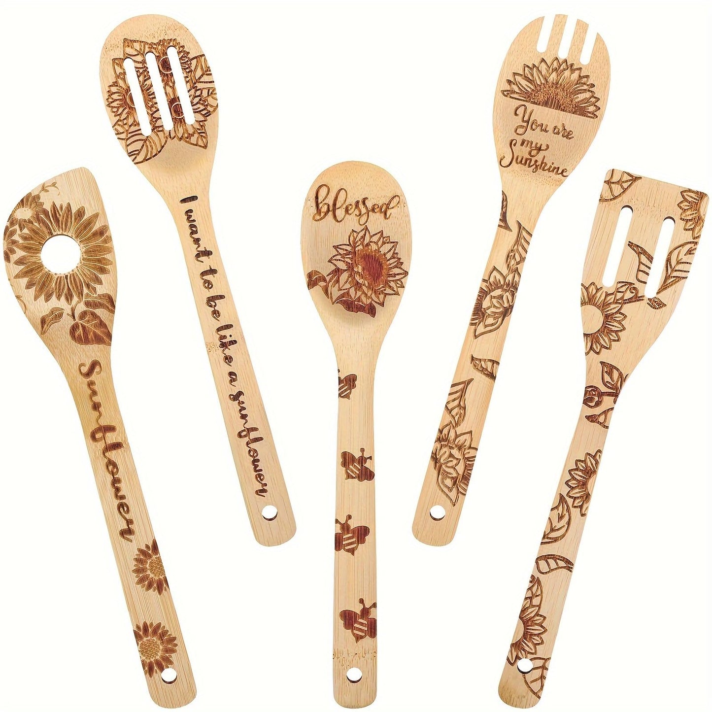 6pcs Sunflower Wooden Cutting Board Set Perfect Charcuterie & Serving Boards for Home Kitchen Decor, Ideal Gifts for Wedding, Birthday, Anniversary, Christmas & Housewarming