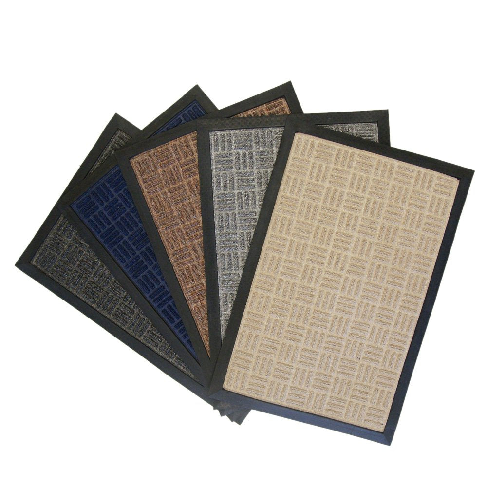 Rubber-Cal 03-197-ZWGR"Wellington" Rubber Carpet Door Absorbent Mat, 4' x 6', Gray