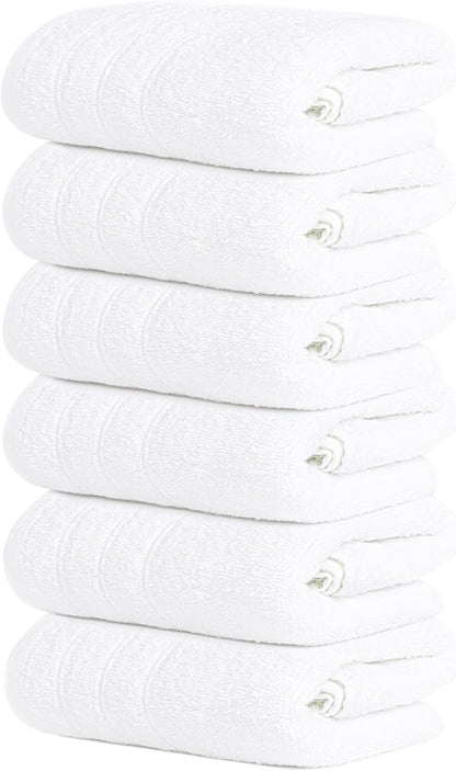 Tens Towels Pack of 6 Hand Towels, 100% Cotton, Lighter Weight, Quick to Dry