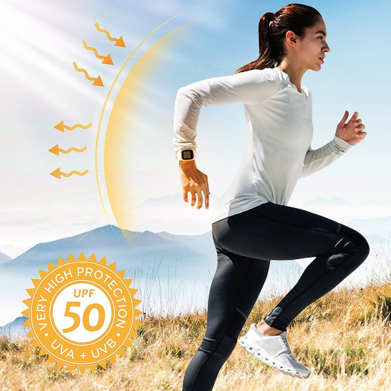 isnowood Swim Shirts for Women, UPF 50+ UV Sun Protection Long Sleeve Shirt, Lightweight Quick Dry Workout Hiking Running Rash Guard Top Bright Pink